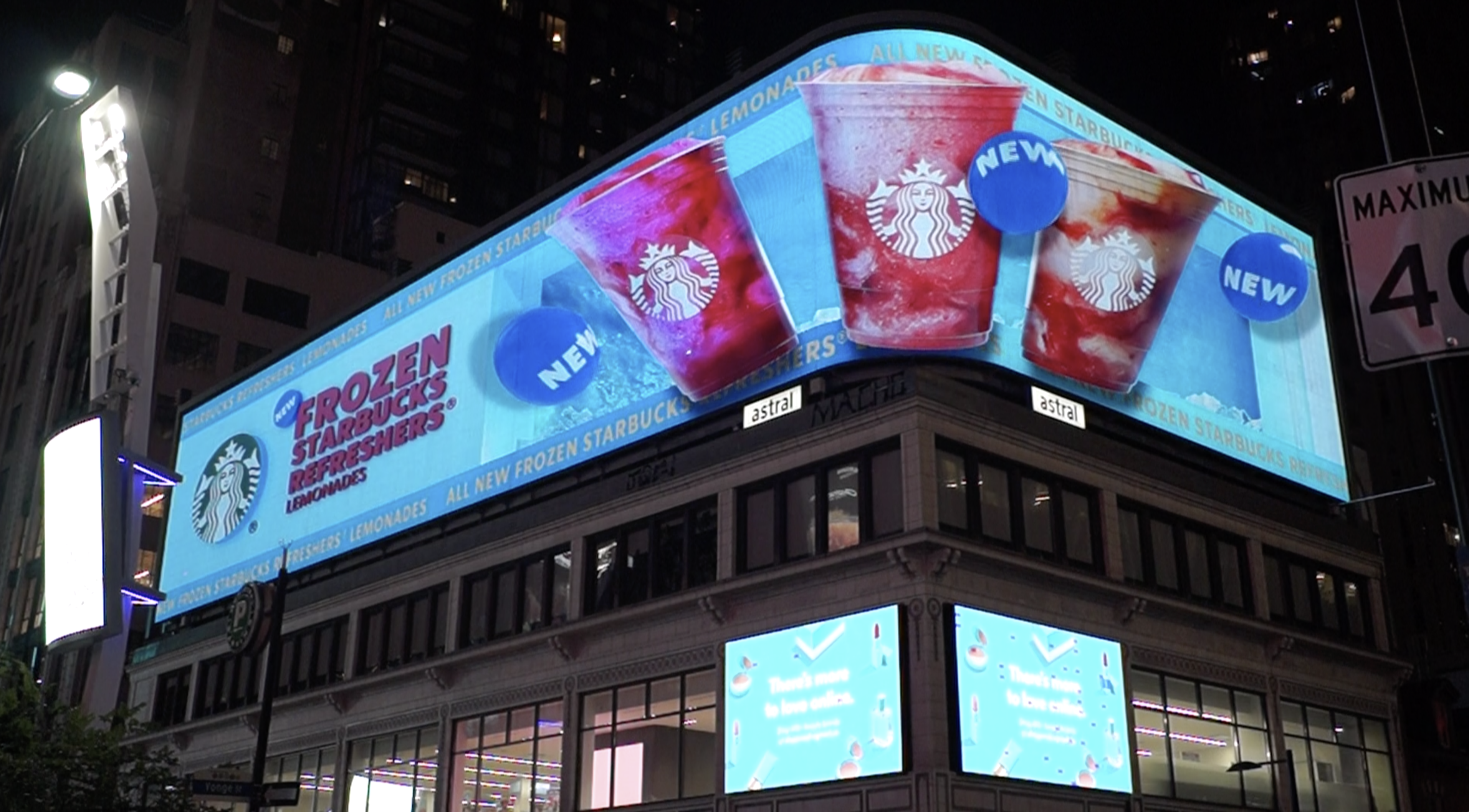 Starbucks DOOH Animation with 3D Anamorphic effect